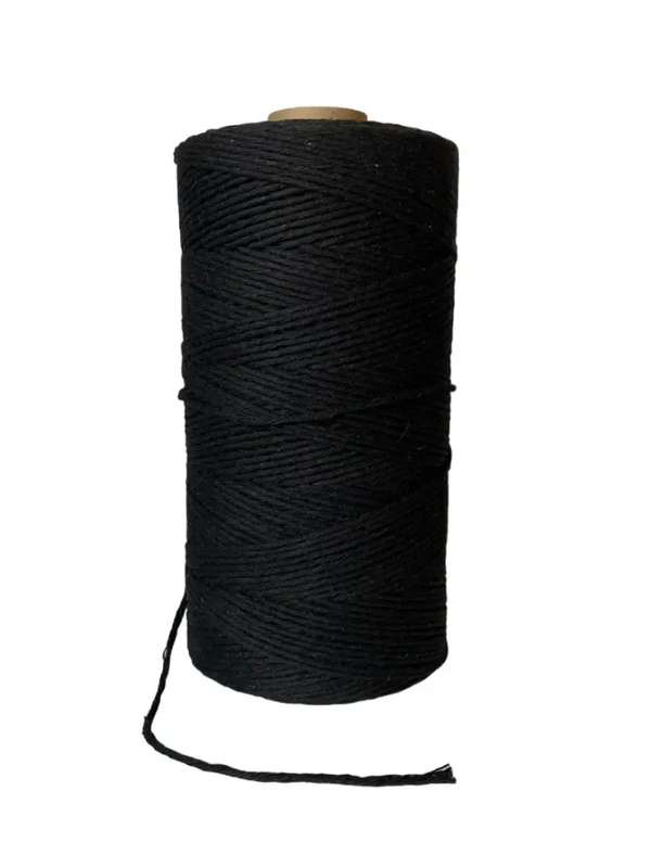 Фото Шпагат хлопковый для макраме 2 мм 500 m черный