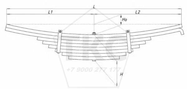 Фото Рессора задняя 8 листов BPW 0508207010 / 05.082.07.01.0