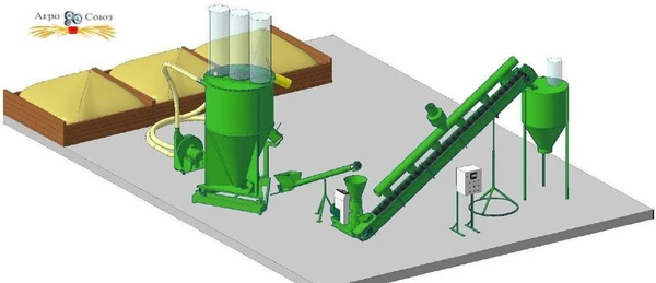 Фото Линия гранулирования для комбикорма. Комбикормовый завод.
