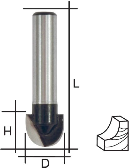 Фото Фреза пазовая галтельная DxHxL 10х 6.5x40 мм FIT 36648