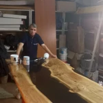 Фото №2 Столы из ценных пород дерева и эпоксидной смолы