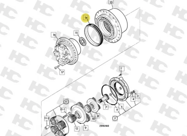 Фото Уплотнение бортового редуктора Komatsu PC220