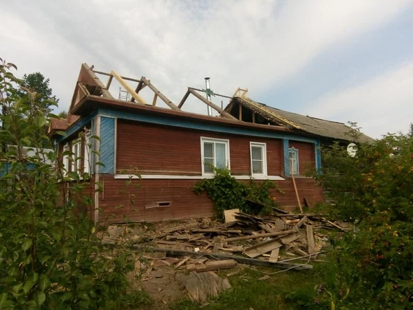 Фото Ремонт крыши, настил и замена стропил