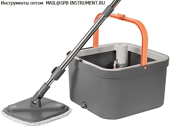 Фото Набор для уборки с отжимом швабра c наcадками и ведро c системой отжима MASTER COLOR 30-9610