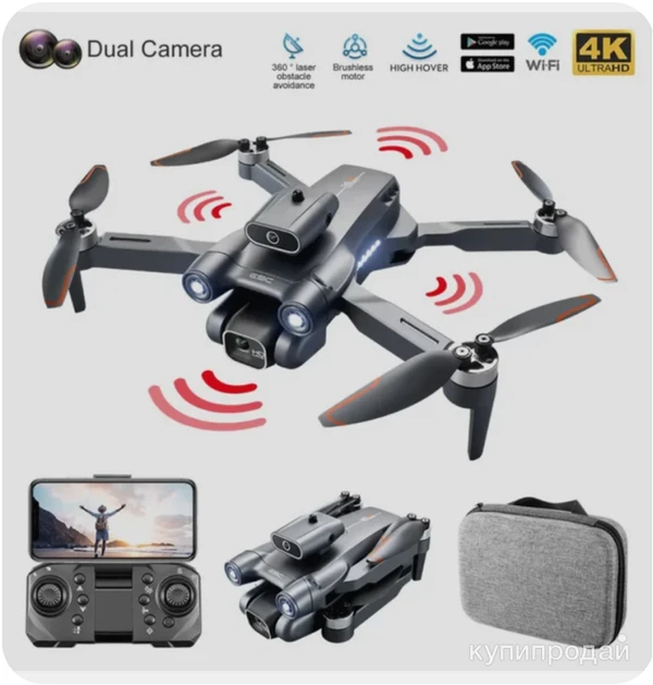 Фото Квадрокоптер S1S складной с GPS и двойной камерой, Wi-Fi, FPV