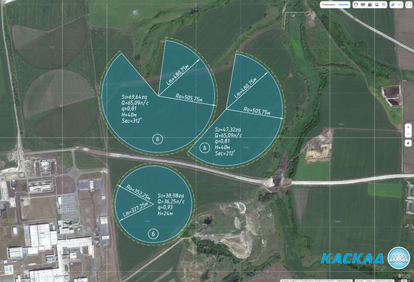 Фото Дождевальная машина КАСКАД 65Т В НАЛИЧИИ, радиус полива 350м