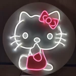 фото Вывеска- светильник, "Hello, Kitty",ручная работа