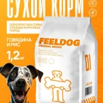 фото Сухой корм для взрослых собак feeldog 1,2 кг