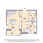 Фото №12 1-к квартира, 40 м2, 10/15 эт.