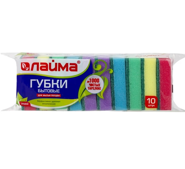 Фото Губки бытовые maxi от laima с абразивным слоем