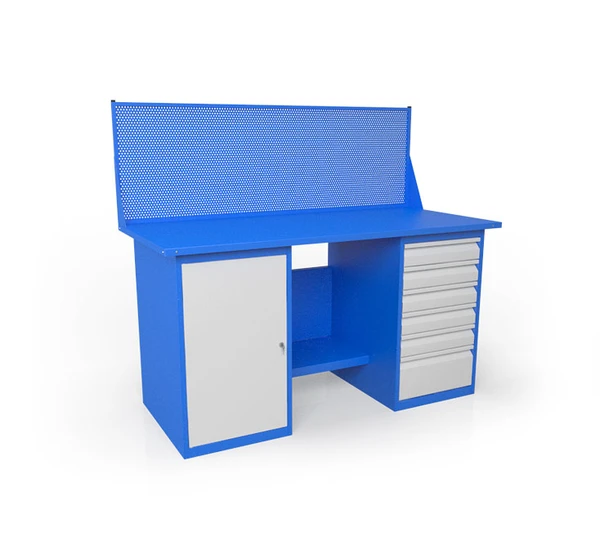 Фото Слесарный верстак двухтумбовый с экраном ВСТ-Н 15/106-ПС500-Э4