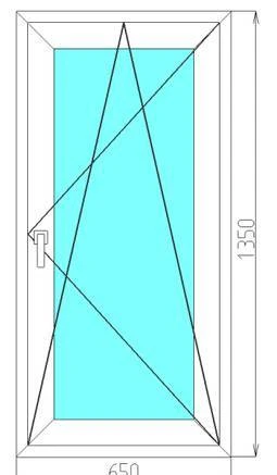 Фото Окно ПВХ одностворчатое 650*1350 мм