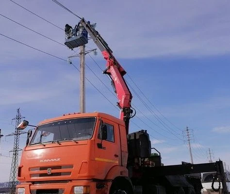 Фото Вездеход Камаз длинномер с краном манипулятором