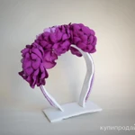 фото Ободок с пионами