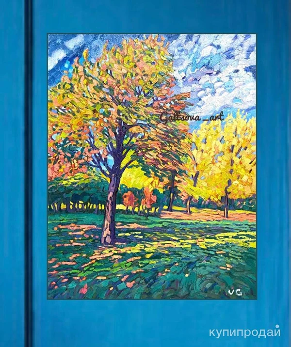 Фото Картина маслом «Мелодия осени» для подарка тем, кто любит осень