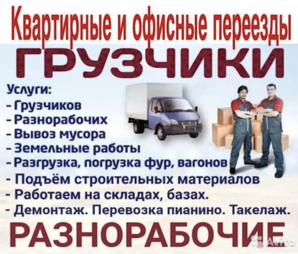 Фото Грузчики, Грузоперевозки 