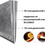 Фото №5 Кухонные ножи дамасской стали, набор из 8 ножей в комплекте с подставкой