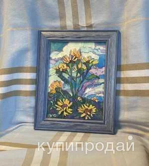 Фото Картина маслом «Ближе к облакам», в красивой раме