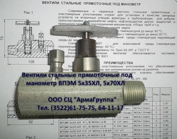 Фото Вентиль ВПЭМ 5х35ХЛ, 5х70ХЛ