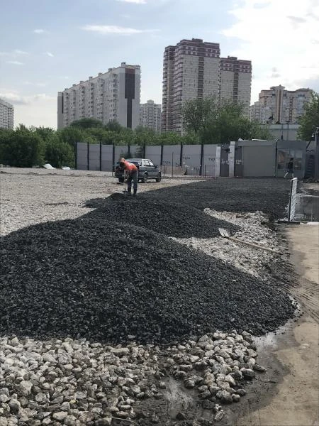 Фото Укладка асфальтовой крошки 