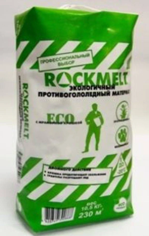 Фото Rockmelt ECO пакет 10,5 кг противогололедный материал.