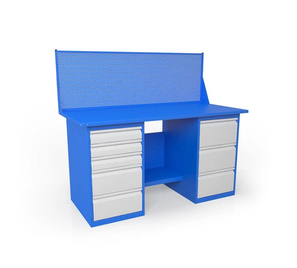 Фото Верстак слесарный двухтумбовый с защитным экраном ВСТ-Н 15/508-ПС500-Э4