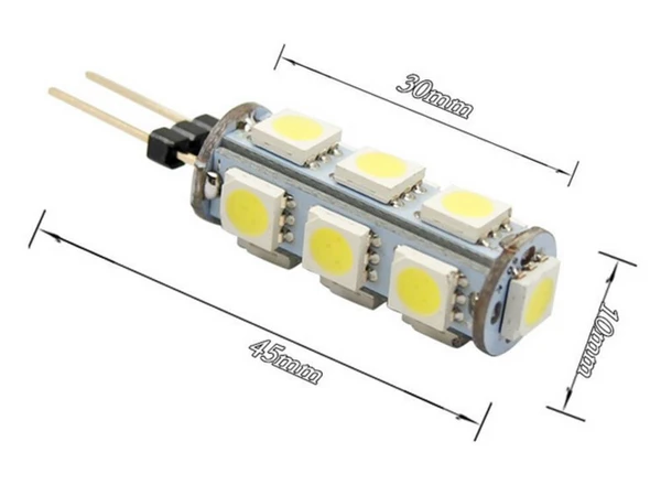 Фото Лампа светодиодная 12 В 3 Вт G4 13 шт. SMD 5050 кукуруза