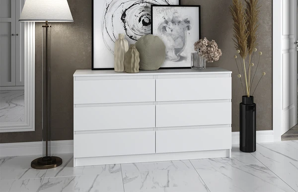 Фото Комод на 6 ящиков 120 см белый