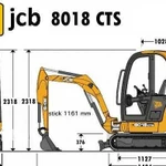 Самый маленький миниэкскаватор JCB8018CTS бур