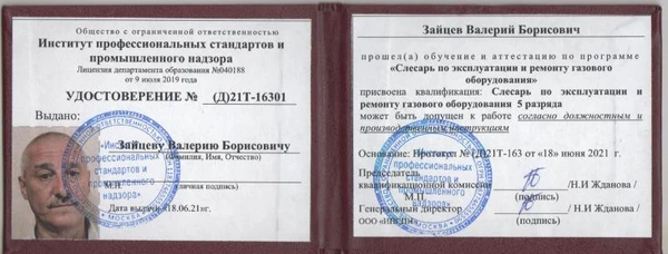 Фото Ремонт/замена газовых колонок, плит, духовок