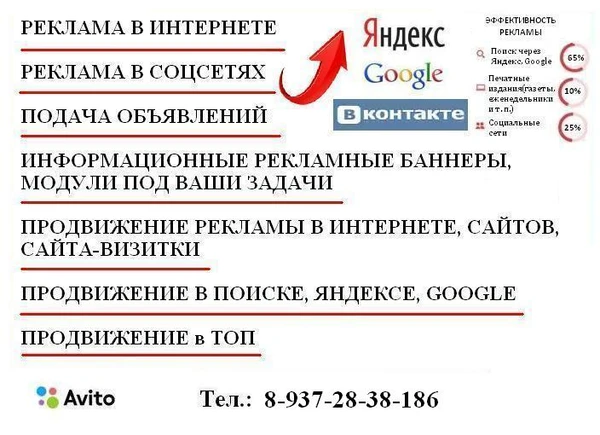 Фото ИНТЕРНЕТ РЕКЛАМА, РАСКРУТКА САЙТОВ, ПРОДВИЖЕНИЕ В Яндексе