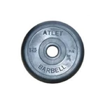 фото Диск Barbell Atlet обрезиненный черный d-26mm 1,25кг