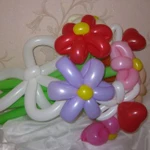 Цветочки и букеты из воздушных шариков. 