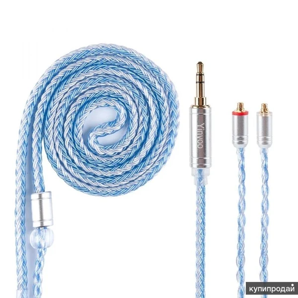 Фото 16 Жил посеребренный балансный кабель 3,5 мм с MMCX/2 Pin 0.78