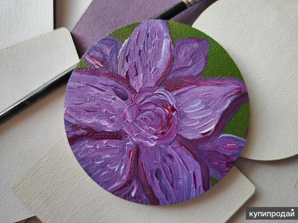 Фото Магнит с росписью акриловыми красками