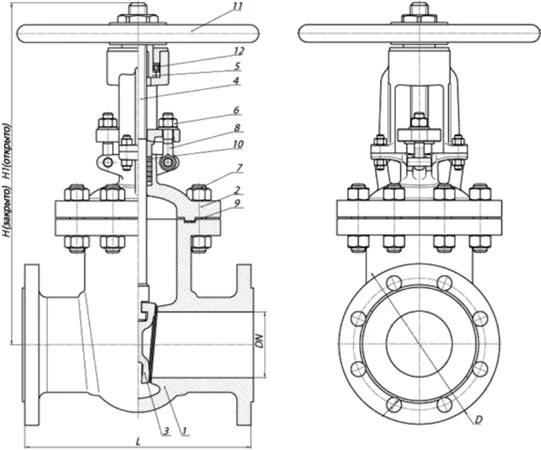 Фото Задвижки ЗК клиновые (П4-06.03 ЕТТ-0082 версия 3.00)