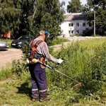 Благоустройство участка, покос травы тримером