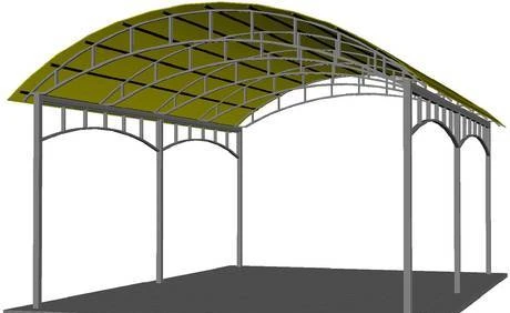 Фото Металлический навес арочного типа