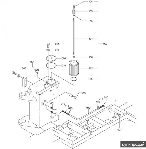 Фото 917302-06001-B Масляный бак в сборе Furukawa HCR900