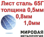 фото Лист холоднокатаный сталь 65Г толщиной 0,5мм, 0,8мм, 1,0мм,