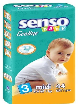 Фото Подгузники д-детей SENSO BABY Ecoline B3 с крем.-бальзам