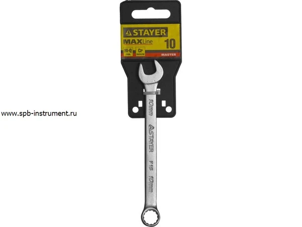 Ключ STAYER MASTER гаечный комбинированный, хромированный, 10мм 27081-10
