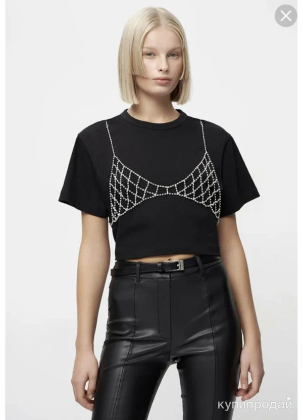 Фото Футболка новая со стразами LIME