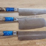 Фото №2 Кухонные ножи дамасской стали, набор из 8 ножей в комплекте с подставкой