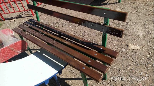 Фото Скамейка уличная со спинкой - купить в Таганроге, Ростове, Краснодаре, Воронеже
