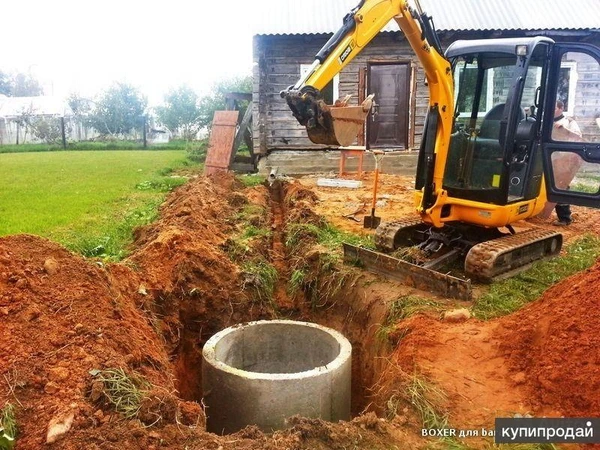 Фото Кольца бетоные. Септик. Водопровод.