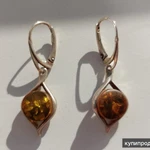 Фото №4 Серьги серебряные с янтарём , с натуральным камнем.