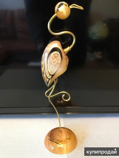 Фото Сувенирное изделие "Цапля" из натурального камня Селенит