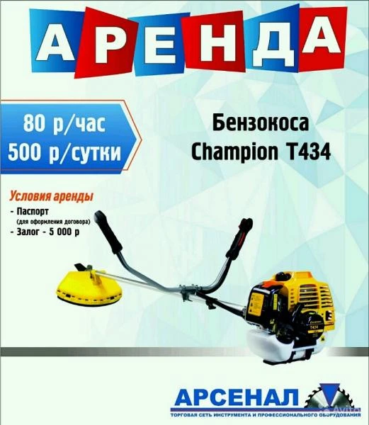 Фото Аренда Бензокосы Champion Т434