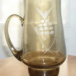 фото Набор из 6 кружек темного стекла с виноградом